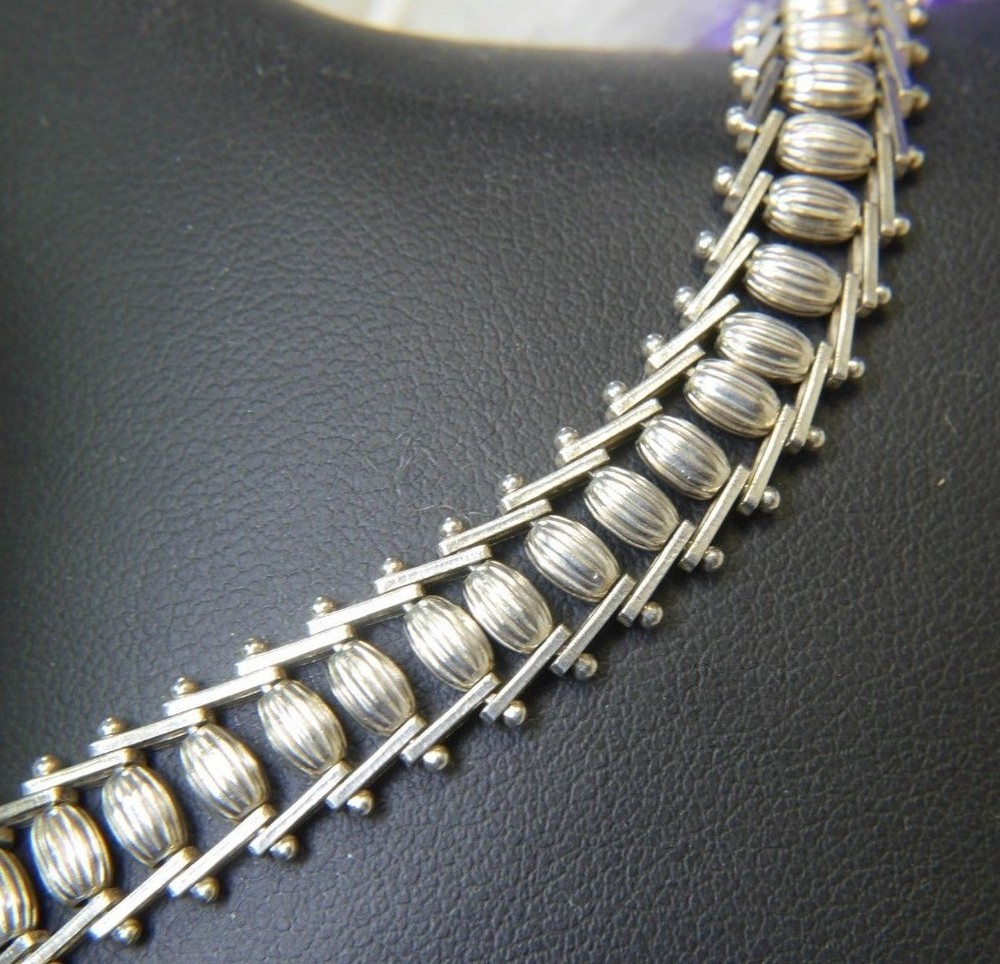 3/8″ wide moving barrel Vintage 0.925 Sterling Silver 8 1/4″ Bracelet Anklet
