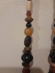 Vintage Teresa Goodall necklace signed ~multiple beads one carved bead Artisan