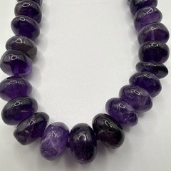 Vintage Necklace Knotted Graduated Amethyst Rondella Beads February Birthstone
