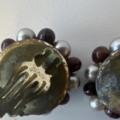 VTG 7 Pair Mixed Lot ClipOn Earrings Faux Pearl Metal Gold Silver Japan
