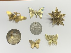 Vintage Brooch Pin Pendant Mixed Lot Some Marked Reed & Barton Spain Japan Art