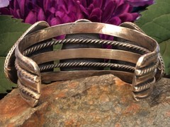 102 GRAM SPIDERWEB TURQUOISE STERLING ROPE SOUTHWESTERN NAVAJO STYLE BRACELET