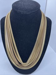 Vintage 5 Strand Different Color Gold Tone Snake Necklace Magnetic Clasp Sexy