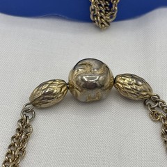 Vintage Long Gold Tone Beaded Chain Necklace 54” Station Necklace Layering