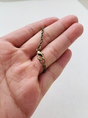 Vintage Victorian Style Cameo Lady Dainty Elegant Bronze Tone Necklace