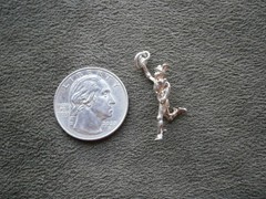 Mercury Hermes Winged Heels Vintage Sterling Silver Bracelet Charm Pendant 2.5g