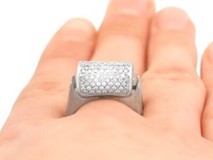 Vintage 0.68 Ct Diamond and 18k White Gold Dress Ring