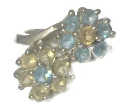 Vintage Flower Ring Sterling Silver Cocktail Boho Size 5.50