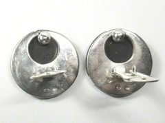 VTG STERLING SILVER Black Onyx Marcasite Stone Clip NonPierced Earrings 16.8 Grm