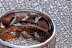 Vintage Sterling Silver Ornate Heart Floral Design Uncas Band Ring Size 7.25