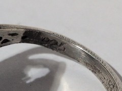 VINTAGE STERLING SILVER FILIGREE 1/2 INCH SWAN BIRD SZ 8 RING STAMP 925 2MM BAND