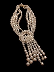 Frank Hess Inspired Matte-Shine Wired Tiered Glass Pearl Cascade Necklace Japan