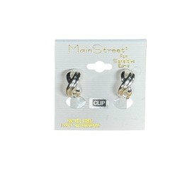 Vintage Knot Clip-On Earrings Silver Tone Nickel Free Interlocking Sensitive Ski