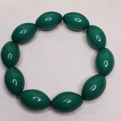 Vintage Bracelet Green Beaded Stretchy