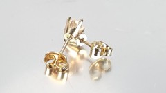 Vintage Estate 14K Solid Yellow Gold 0.5ct Cubic Zirconia Stud Earrings 4mm