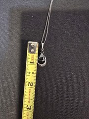 1950’s Sorrento Sterling Silver & Hematite Pendant 15.5″ Chain Filigree Accent