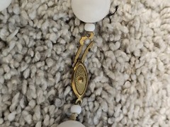Vintage Mid-Century Modern White Plastic Bead Necklace (1950s-1970s)
