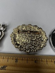 Elegant Brooches TC Cat KC Butterfly UNK Gold Tone See Pictures A102