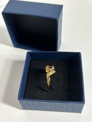 Vintage Pink Cubic Zirconia Ring Gold Plated Womens Size 6.5