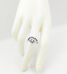 Vintage Elegant RING Silver 925 with Bright Stone-size: 7.5US(17.5mm) Ukraine#16