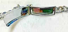 Vintage ID Bracelet, Opening for id papers, cremation ashes, hair. Silver Tone