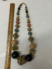 VTG Beaded Necklace Chunky Various Colors and Materials 24”. FREE SHIPPING