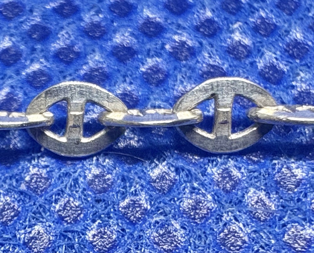 K30 Anchor Chain 925 Silver 17.5 Inches 46 cm Necklace VINTAGE 1970s Italy 3.6 g