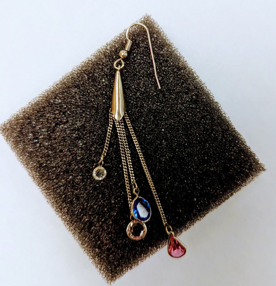 Vintage Earrings Disco Inspired Glam , 3.5 Inches Long
