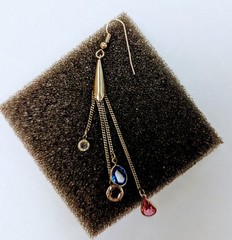Vintage Earrings Disco Inspired Glam , 3.5 Inches Long