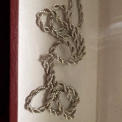 Vintage Sterling Silver 925 Necklace 24 Inch rope design strong Jewelry A22