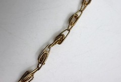 Vintage twisted rope knot link gold tone chain short necklace choker 14 1/2 inch