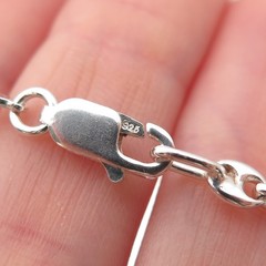 925 Sterling Silver Vintage Italy Anchor Mariner Chain Necklace 32″