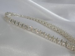 Sterling Silver 925 Cubic Zirconia Bar Link Tennis Bracelet 7.5″