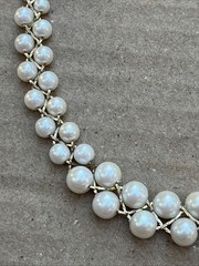 Vintage 1980’s Woven Faux Pearl Gold Tone Lattice Braided Avon Era Unsigned