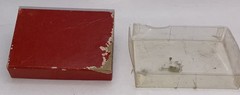 Vtg 50s KINNEY CO. Chrome & Enamel MERCURY Tie Clasp & Box 43mm
