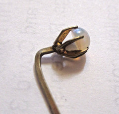 Antique Victorian 10K Yellow Gold Moostone Stick Pin, 1900 -1910? ❤️❤️❤️