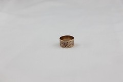 Victorian 10K rose gold BAND ring Wide Leaf Leaves Flowers Vines 3.1 g sz 7