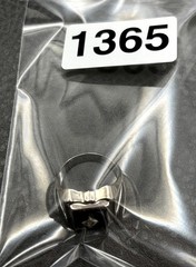 Vintage Vargas 18K HGE White Gold Plated Black Onyx Rhinestone Ring Size 8