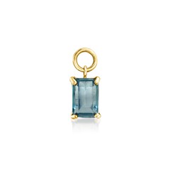 RS Pure by Ross-Simons London Blue Topaz Hoop Charms in 14kt Yellow Gold