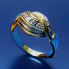 ORIGINAL DAMIANI Vintage DIAMOND Ring Deco Style SOLID 18K GOLD Real Statement