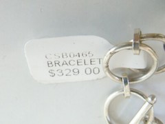 Chunky Sterling Silver 925 Onyx Station Adjustable Bracelet 8″