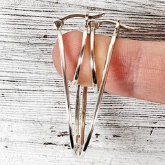 VINTAGE TWISTED WIRE WORK STERLING SILVER HOOP EARRINGS 925 PRETTY HOOPS