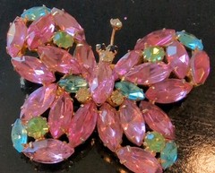 Vintage Lot of Costume Jewelry *Pins,Earrings,Ring,Necklace,and bottle of Beads
