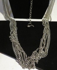 Vintage Unbranded Chain Necklace Silver Super Long Layering 45-56″ Adjustable