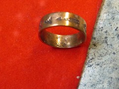 Vintage Solid Copper Bell Ring Sz 5 Native American, Stamping