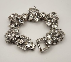 Verified Juliana D&E Ref 5757 Rhinestone Bracelet 5 Link Crystal Vintage 7″ READ