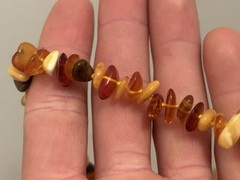 Vintage Baltic Honey Amber Polished Graduated Oval Bead Necklace 17 Inches Long