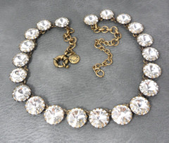 J Crew Anna Wintour Necklace Georgian Collet Riviere Rivoli Crystal Brulee Vtg
