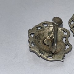 925 Sterling Silver VTG Siam Niello Hindu Goddess Screw On Earrings