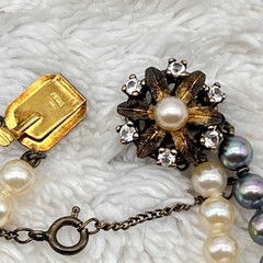 Vintage Majorica Faux Pearl Necklace 2 Strand Cream Oil Slick Box Papers 20″